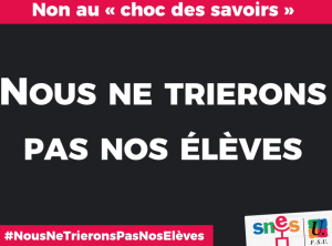 Choc des savoirs : nous ne trierons pas nos élèves !